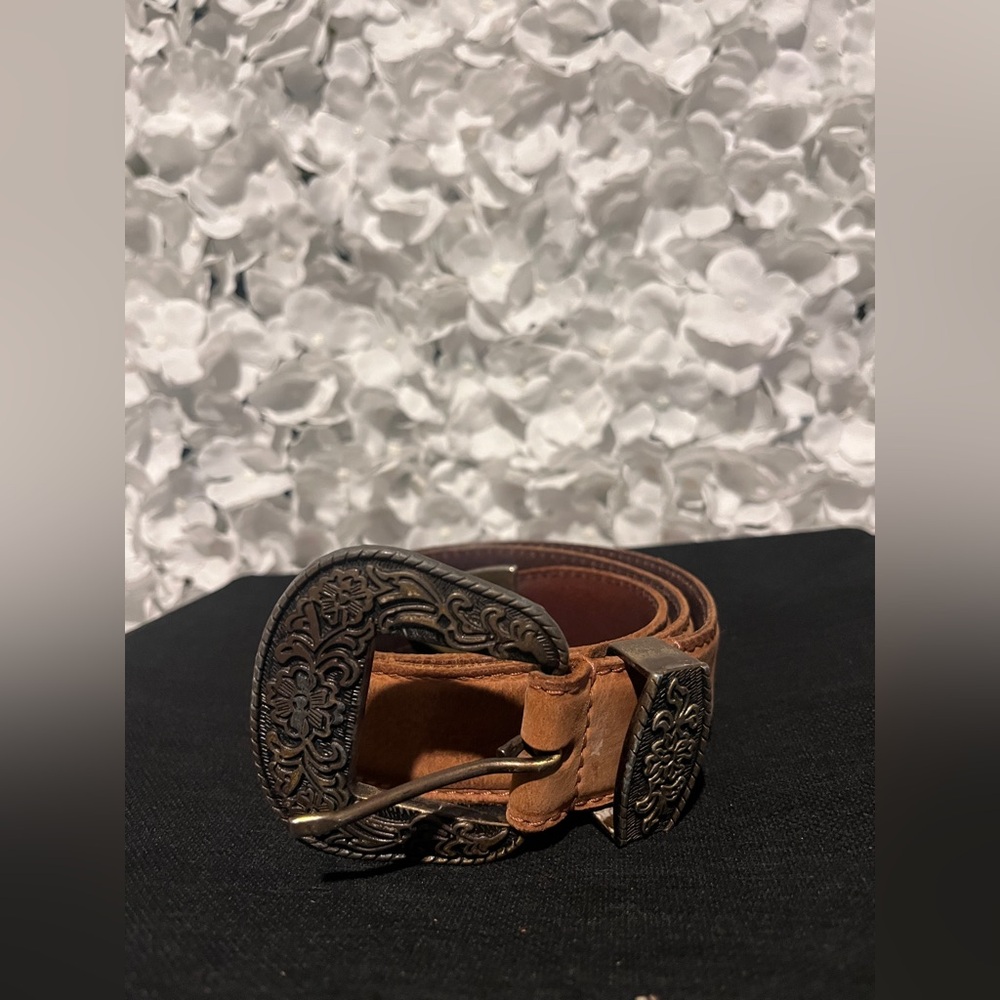 Idyllwind Brown Leather Belt with Ornate Buckle